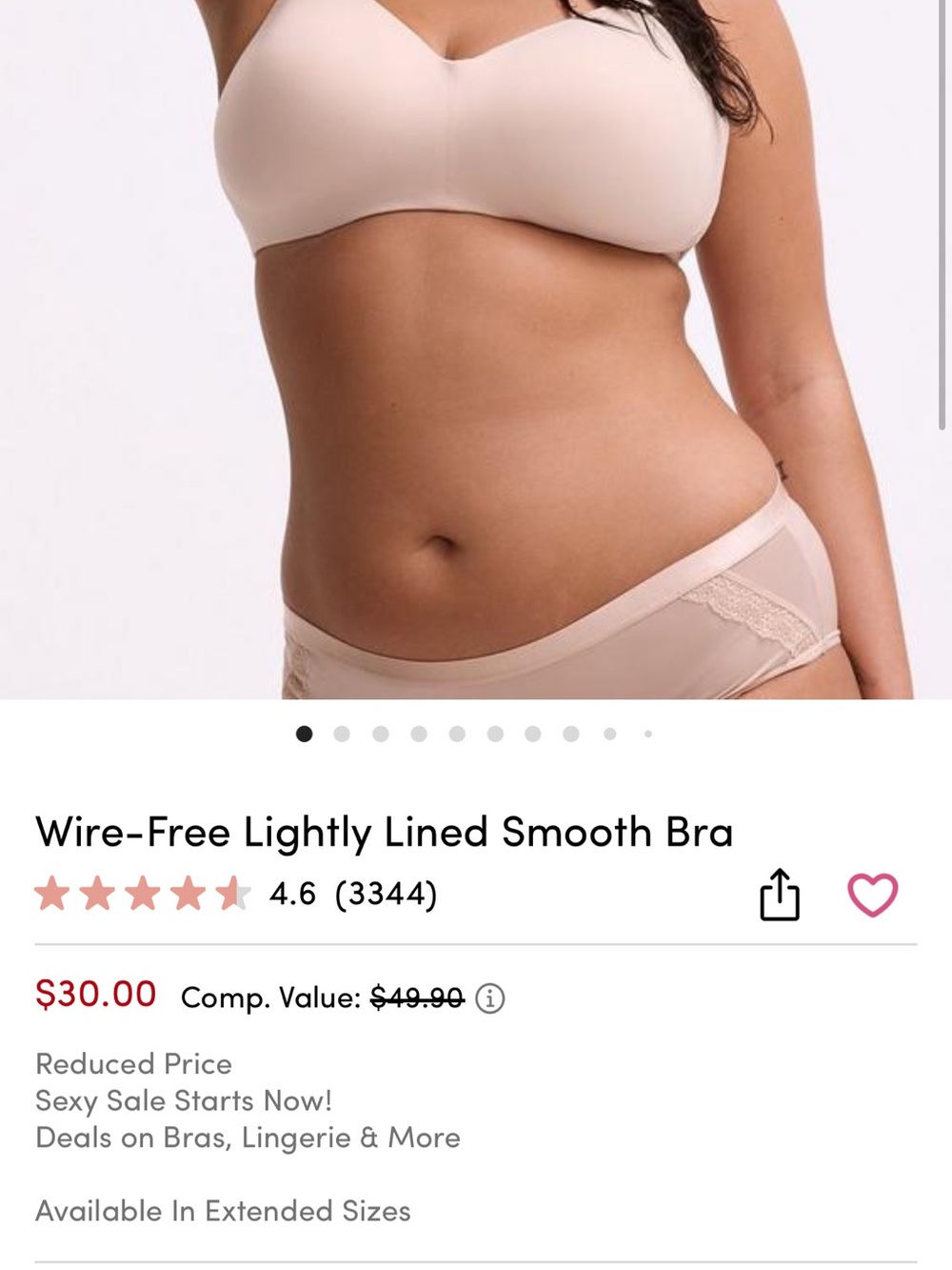 torrid Smooth Wire-Free Lightly Lined Bra in Nude Blush